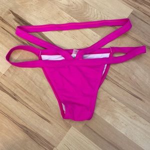 Pink strappy bikini bottoms
